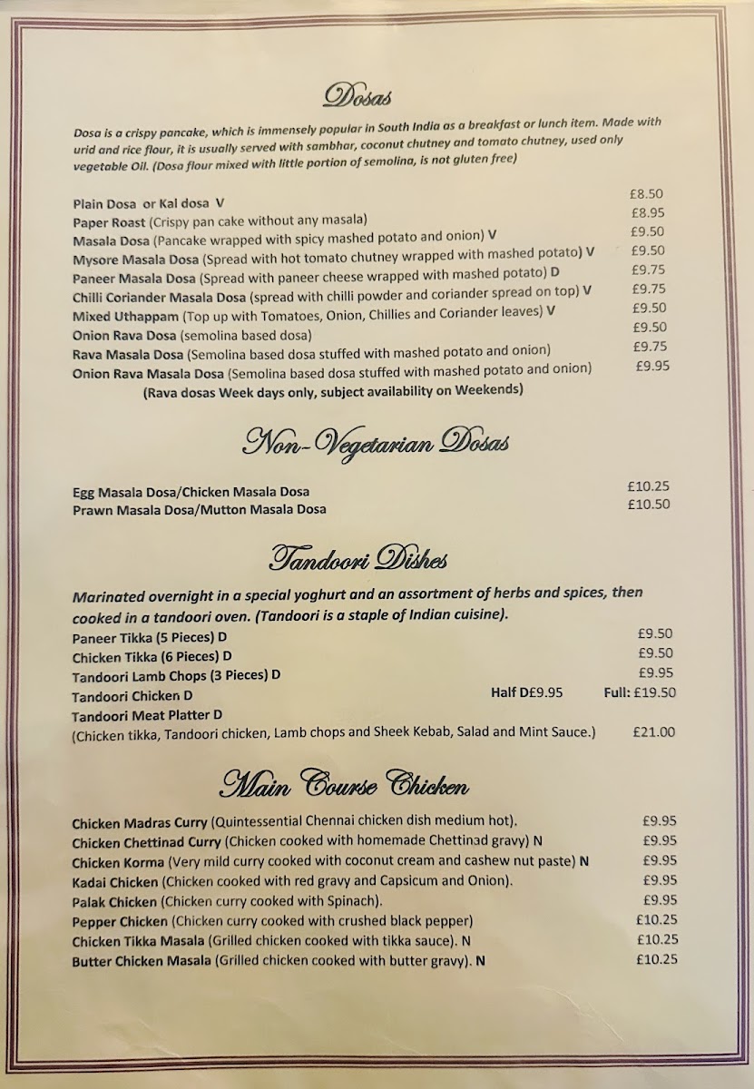 Menu Navaratna South Indian Restaurant, Croydon-4